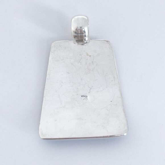 Vintage Sterling Silver 925 Onyx and Dyed Howlite Pendant - Picture 4 of 7